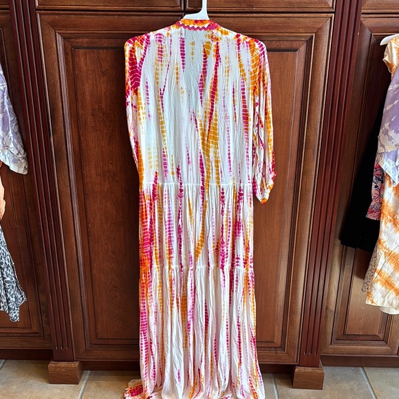 Young Fabulous & Broke Tie-Dye Maxi Dress - Pink, Orange, White - Picture 3 of 3